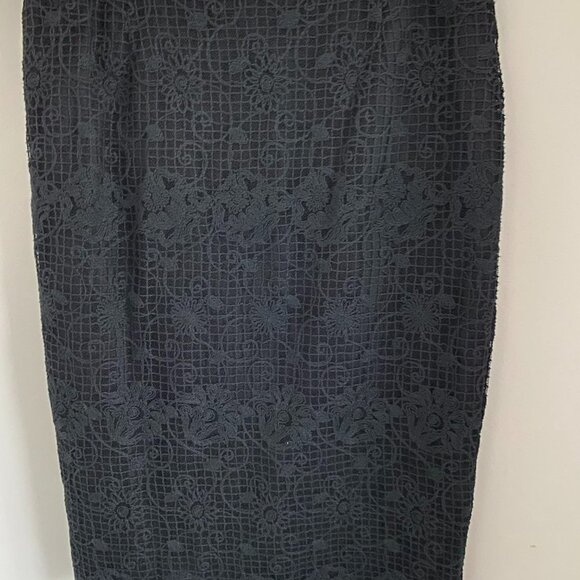 TORIO SPAIN 2-PIECE SUITE BLAZER JACKET SKIRT BLACK LACE LINED SZ 4 - Picture 7 of 10